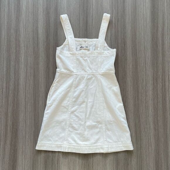 NWT Madewell Square-Neck Sleeveless Denim Mini Dress White 00 - Picture 3 of 10